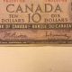 1954 $10.  00 Canadian Paper Bill Beattie/rasminsky Serial O/v 4316765 Canada photo 1