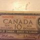 1954 $10.  00 Canadian Paper Bill Beattie/rasminsky Serial O/v 4316765 Canada photo 3