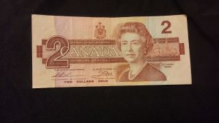 1986 Canadian 2 Dollar Banknote photo