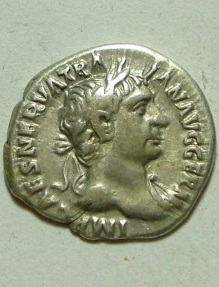 Trajan/111ad/ar Denarius/rare Ancient Roman Silver Coin/ photo