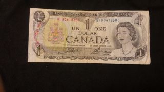 1973 Canadian 1 Dollar Banknote photo