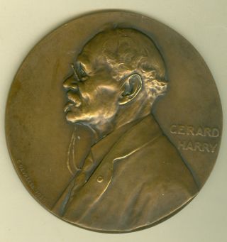 1925 Belgium Medal Issued To Honor Gerard Harry,  Engraved By G.  Devreese photo
