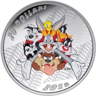 2015 $20 Fine Silver Coin 1 Oz Looney Tunes Merrie Melodies ' 15 Rcm Canada photo