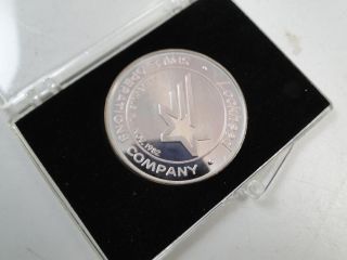 Vintage 1982 Nasa Lockheed Space Operations.  999 Fine Silver Coin Medal Columbia photo