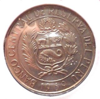 Circulated 1969 10 Solos Oros Peruvian Coin (62815) photo