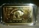 1 Oz Ounce Fine Gold Bullion Bar 100 Mills.  999 Pure 24k American Buffalo Bison Gold photo 2