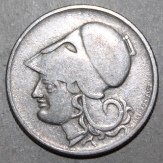 Greek 50 Lepta Coin,  1926 B - Km 68 - Greece Fifty photo