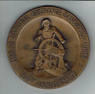 1939 Medal Of 100th Anniversary Of The Marine National Exchange Bank - Milwaukee photo
