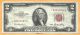 1953 $2 Red Seal Star Legal Tender Low Issue Choice Vf Old Us Paper Money Small Size Notes photo 1