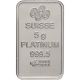 2015 5 Gram Platinum Bar Pamp Suisse Fortuna 999.  5 Orig Pkg,  Serial, Platinum photo 2