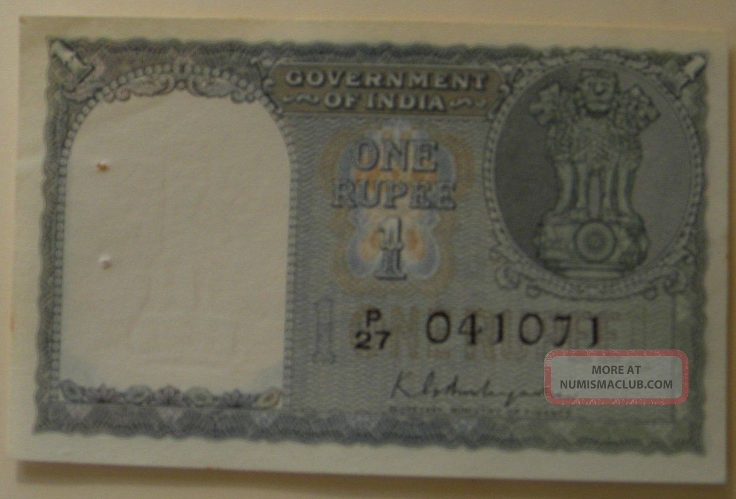 India 1 Rupee Republic Issue Sig Ambegaonkar In Almost Unc Big Note Asia photo