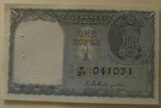 India 1 Rupee Republic Issue Sig Ambegaonkar In Almost Unc Big Note photo