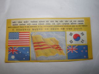 Vintage Paper Vietnam Safe Conduct Pass photo