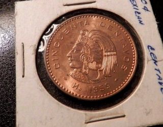 1959 Mexico 50 Centavos - Gorgeous Uncirculated Coin - photo