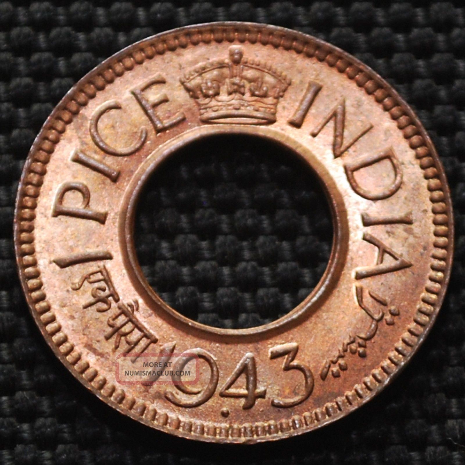 India 1943 King George Vi 1 Pice Coin Bombay Unc Rare rare-one-pice-1944-calcutta-mint-bronze-coin-of-george-vi-british-india
