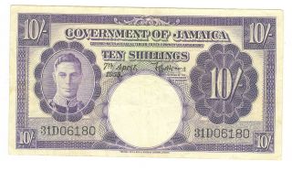 10 (ten) Shilling Jamaica 7th August 1955 - Note - photo