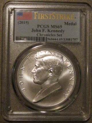 2015 John F.  Kennedy Coin & Chronicles Metal Pcgs Ms69 photo