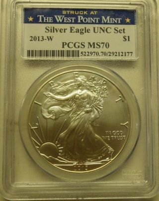 2013 - W Silver Eagle Pcgs Ms70 Struck At West Point photo
