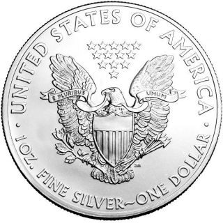 2015 1oz.  999 Fine Silver Dollar $1 Us American Eagle Gem Bu Uncirculated 005d photo