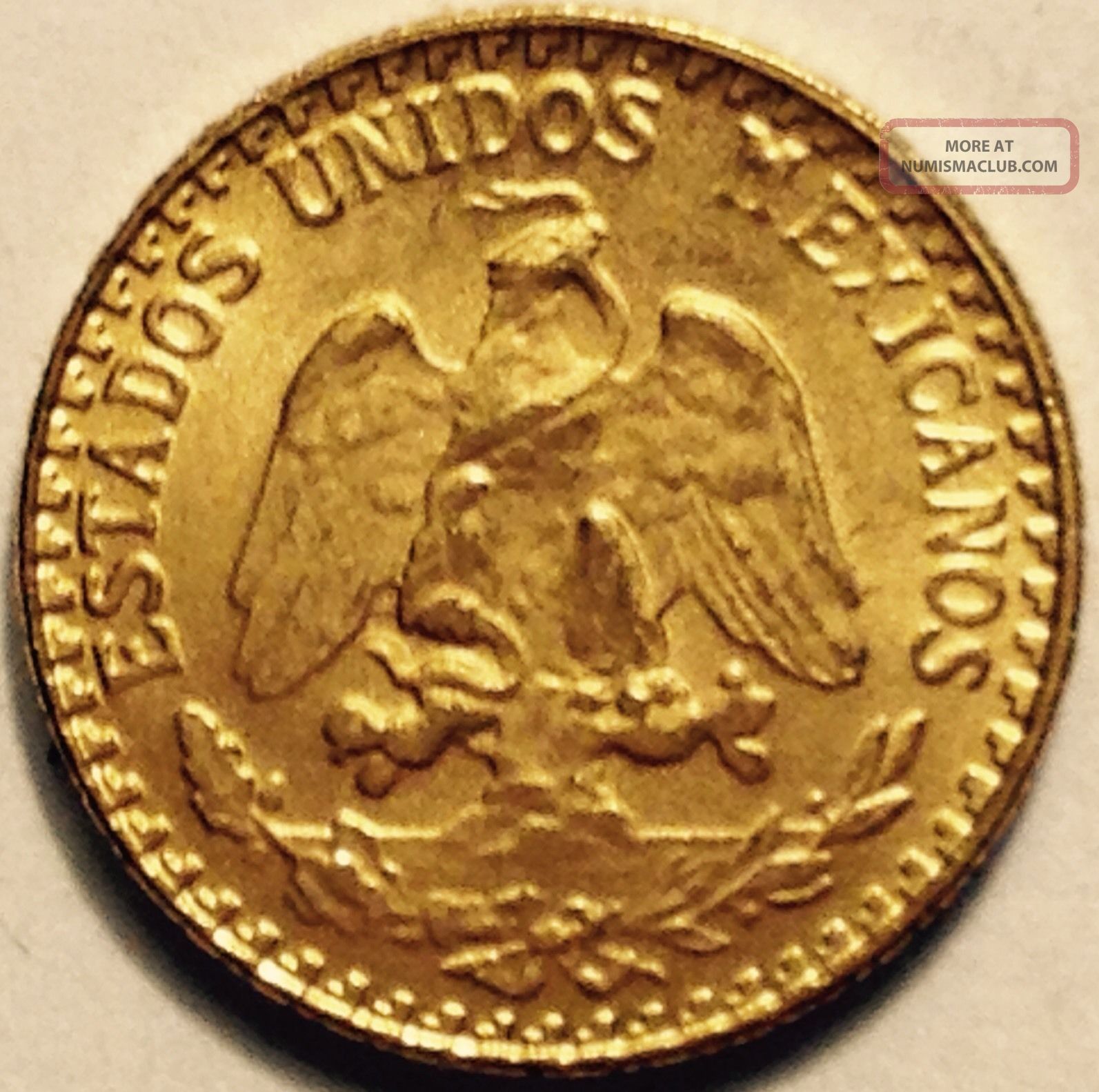 1945 Dos Pesos Gold Coin Mexico 