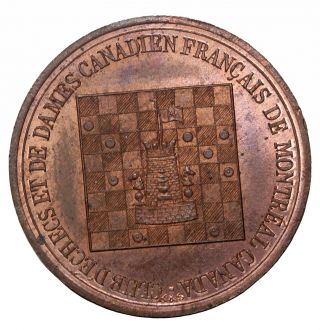 Ca.  1891 Montreal Canada Checkers Chess Club Ticket Token Breton - 587 Scarce photo