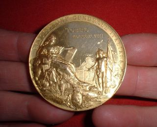 Gold Plated Bronze Medal By Johnson,  Ca.  1898: Torino photo