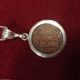 Roman Bronze Coin In Sterling Silver Pendant,  Vintage Holy Land Jewelry Coins: Ancient photo 5