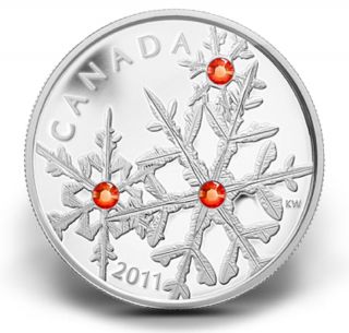 Must Sell Canada 2011 Hyacinth Small Crystal Snowflake $20 Coin photo