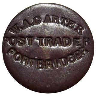 Wyoming Territory Token - W.  A.  Carter,  Post Trader,  Fort Bridger,  1860s,  25¢ photo