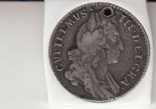 1697 King William Iii Sixpence (6d) Sterling Silver British Coin photo
