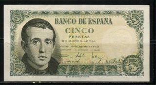 Paper Money Spain 1951 5 Pesetas Unc photo