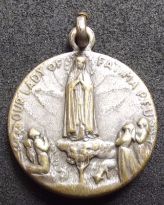 1920 ' S Our Lady Of Fatima - Beauty Christ Image - Medal photo