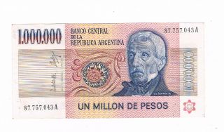 Argentina P310 1 Million Pesos 1981 - 83 Vf photo