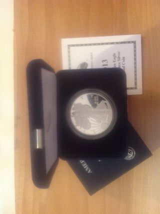 2013 Us American Eagle One Ounce Silver Proof Coin With photo