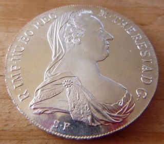 1780 Empress Maria Theresa Thaler Proof Restrike Silver Coin World Uncirculated photo