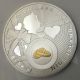 1 Oz Wedding Coin Finished In 18k White Gold Clad Coloured Coin Exonumia photo 1