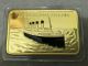 1 Oz In Memory Of Tragedy Of The Titanic April,  15,  1920 Finished In 24k Gold Bar Exonumia photo 2