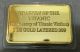1 Oz In Memory Of Tragedy Of The Titanic April,  15,  1920 Finished In 24k Gold Bar Exonumia photo 3
