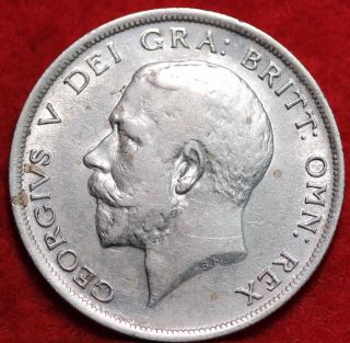 Circulated 1916 Great Britain Silver 1/2 Crown Foreign Coin photo
