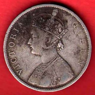 British India - 1862 - One Rupee - Vict.  Queen - Rare Silver Coin E - 7 photo