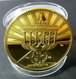Deutsches Reich - Reichsbank 1872 1 Oz 24k Pure Gold Plated Coin photo
