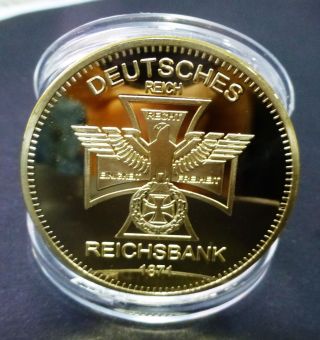 Deutsches Reich - Reichsbank 1871 1 Oz 24k Pure Gold Plated Coin photo