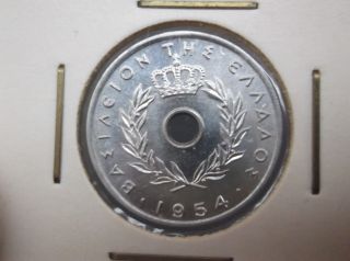 Greece (1954) - 5 Lepta Coin Rare Extremely Unc Grecia Grece photo