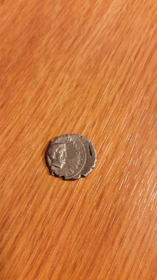Marc Antony & Julius Caesar Portrait Coin 43 Bc. photo