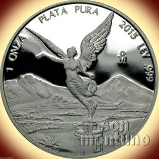 2015 Mexico 1 Oz Silver Libertad Proof.  999 Bullion Coin In Capsule photo