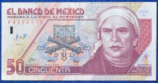 Mexico Scarce 50 Nuevos Pesos 1992 (1994) P - 101 Banknote José María Morelos photo
