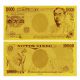 10000 Yen Japan Gold Banknote Plated With Pure 24kt Gold Collectible Note Asia photo 2