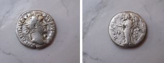 Antique Coin Silver Antoninus Pius Roman Denarius Ad 138 - 161 0603 Ca photo