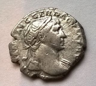 Silver Denarius Of Trajan 98 - 117 Ad - Ancient Roman Coin photo