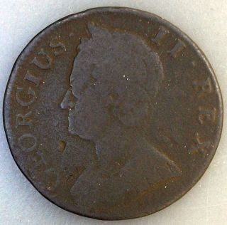 1745 Great Britain 1/2 Penny Km 579.  1 George Ii Qpwoqt photo